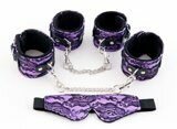 Кружевной набор TOYFA Marcus пурпурный:наручники, оковы и маска
