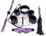 Кружевной hTOYFA Marcus пурпурный : маска, наручники, оковы, ошейник, флоггер, кляп