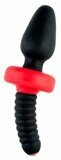 Анальная вибровтулка TOYFA Black&Red для фистинга, силиконовая, черная, 10 см, O 5 см